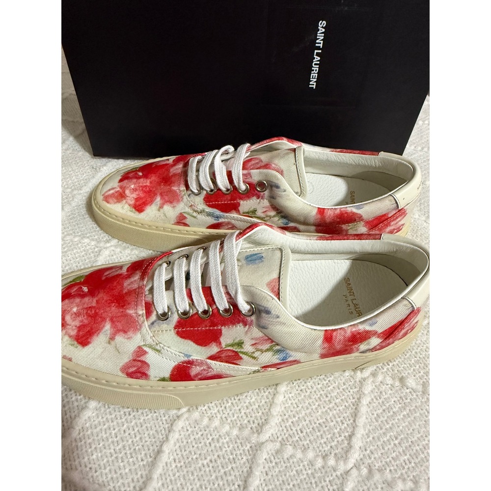 Saint Laurent Paris Floral Canvas Sneakers - Chic & Luxury EU/40 US/9-9.5‎ - Picture 3 of 13